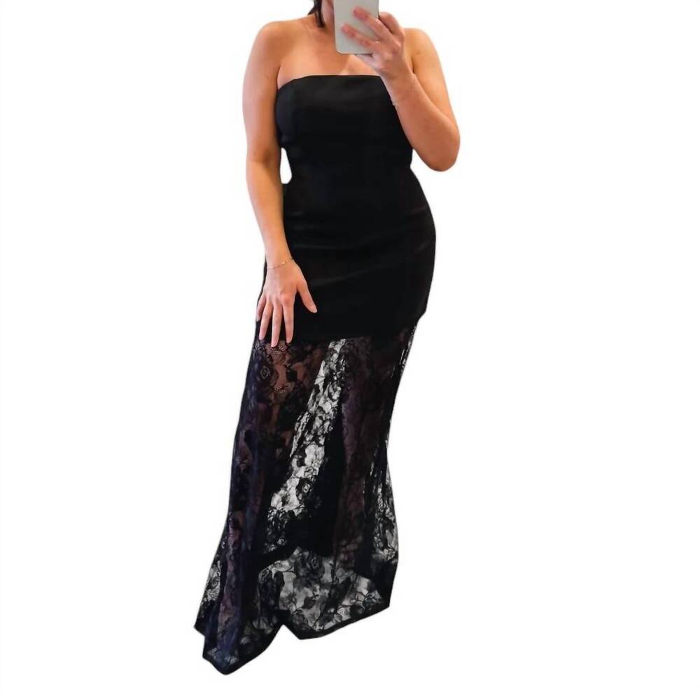 NEW 2.7 AUGUST APPAREL the monaco strapless lace dress in black